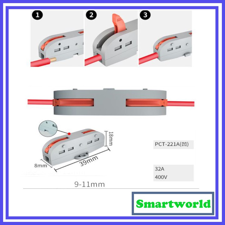 Bộ 10 Cút nối dây điện 2 đầu PCT-2-1M - Đấu dây điện nhanh, gọn gàng