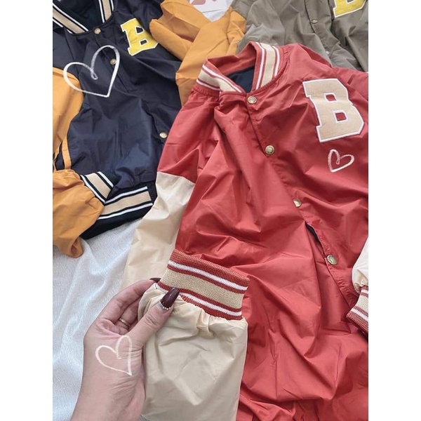 [ Ảnh Thật ] Áo Khoác Dù Lót Das Thêu Chữ B, Áo Khoác Bomber Phông Nam Nữ