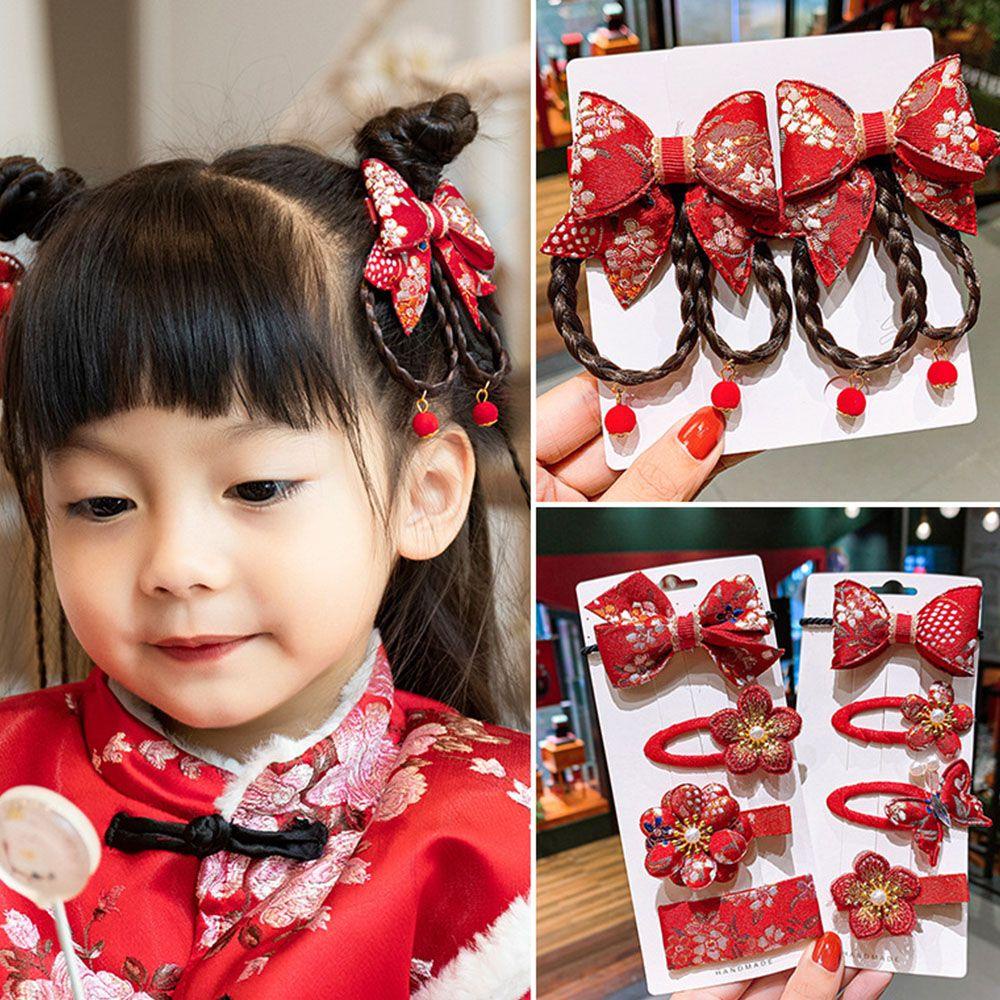 Kẹp Tóc Giả Thắt Bím Phong Cách Hán Phục Mừng Năm Mới