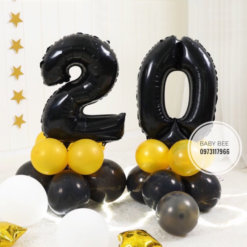 Bóng Số Màu Đen Size 32inch (70cm) Phong Cách Hàn Quốc