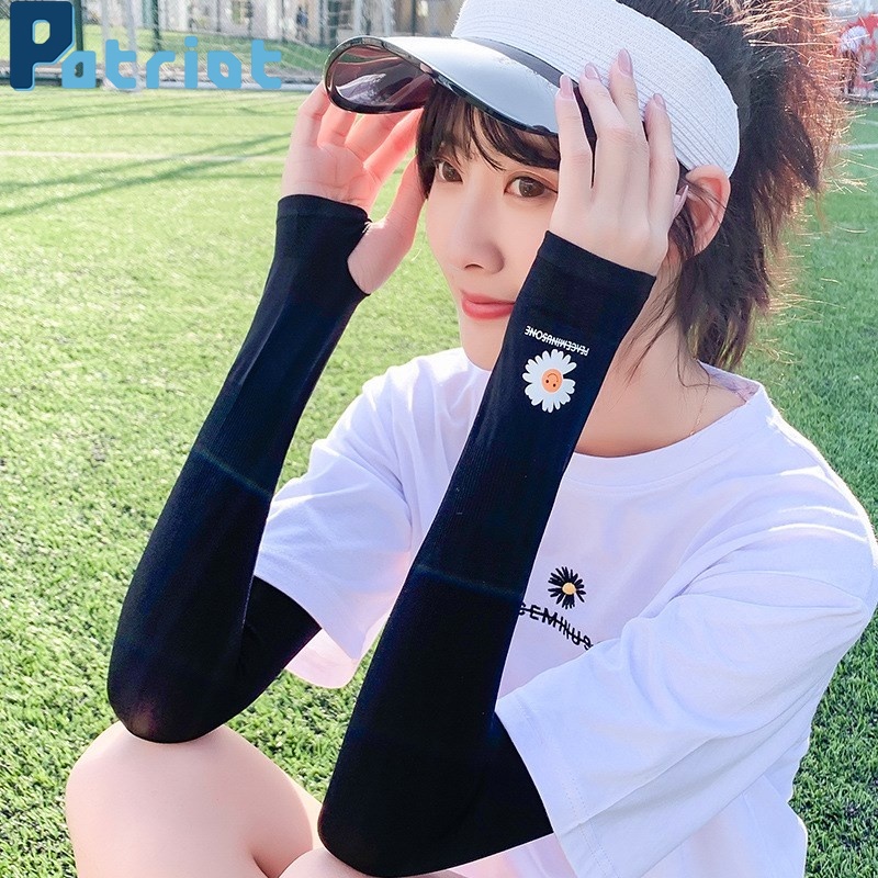 1 Cặp Vỏ Bọc Tay Áo Chống Nắng / Tia Uv Bằng Lụa Lạnh Tiện Dụng Cho Người Đi Xe Máy / Xe Đạp