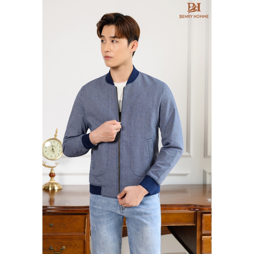 Áo khoác nam Benry, chất liệu vải tuytsi pha lông cừu, Dáng áo slim fit mặc thanh lịch, trẻ trung mã 1861NV-Benryhomme