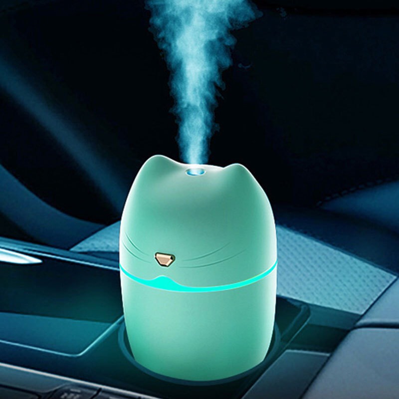 Đèn Xông Tinh Dầu Mini Mèo Humidifier Cho Phòng Ngủ &amp; Trên Ôtô Khuếch Tán Tinh Dầu Phun Sương Tỏa Hương Đuổi Muỗi