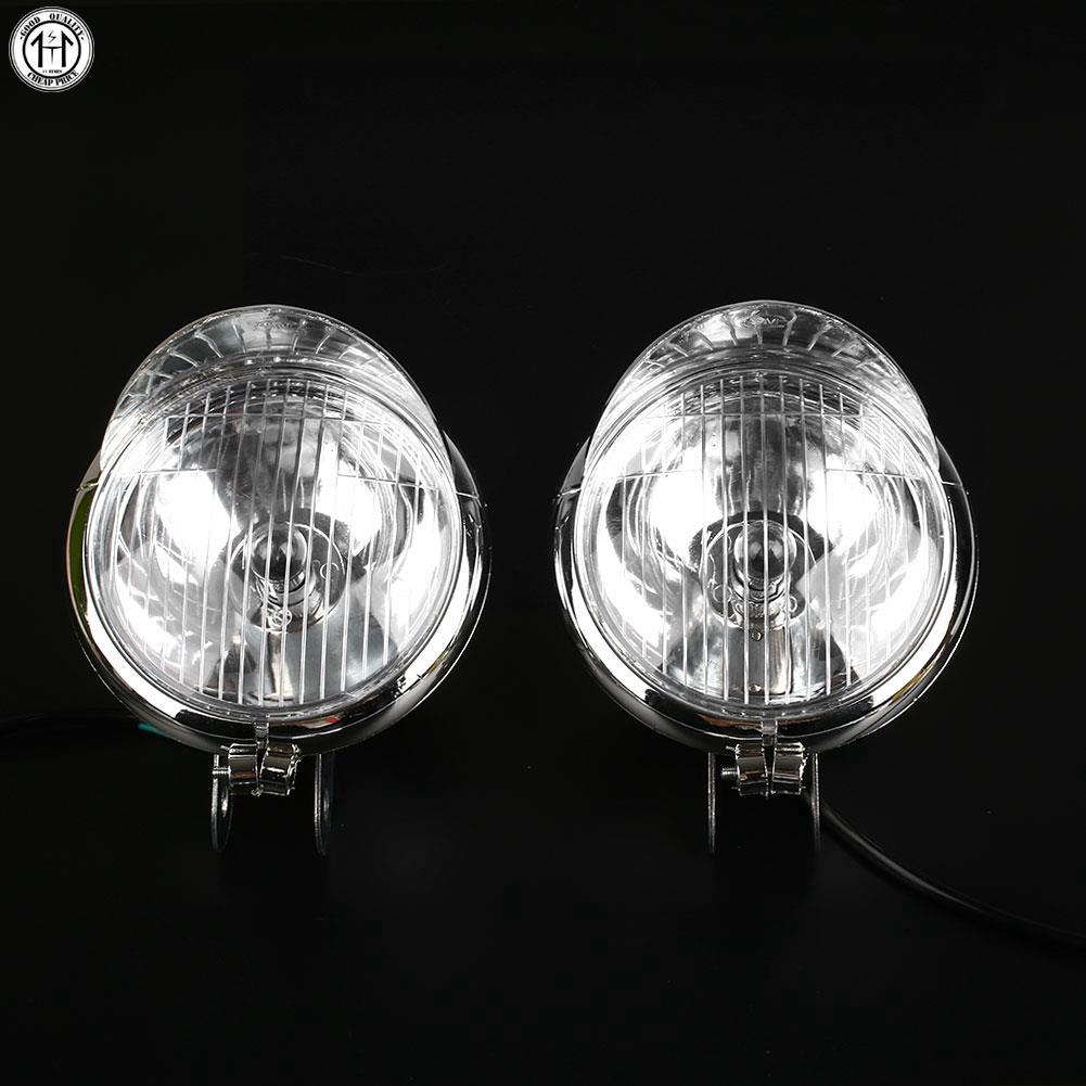 Pair Motorcycle Motorbike Headlight Front Passing Fog Light Universal Lamp 12V