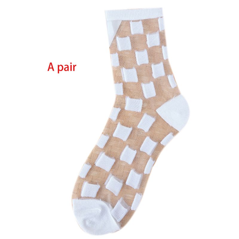 XIXI Đôi vớ siêu mỏng xuyên thấu họa tiết kẻ sọc thời trang mùa hè cho nữ