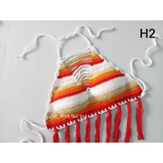 Bikini len móc phối màu