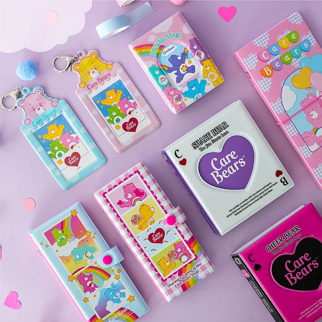 DAISO CARE Bear Collect Book Album sưu tập 4 lỗ 1 ngăn 3 lỗ kèm móc khóa mini hình gấu chăm sóc Hàn Quốc