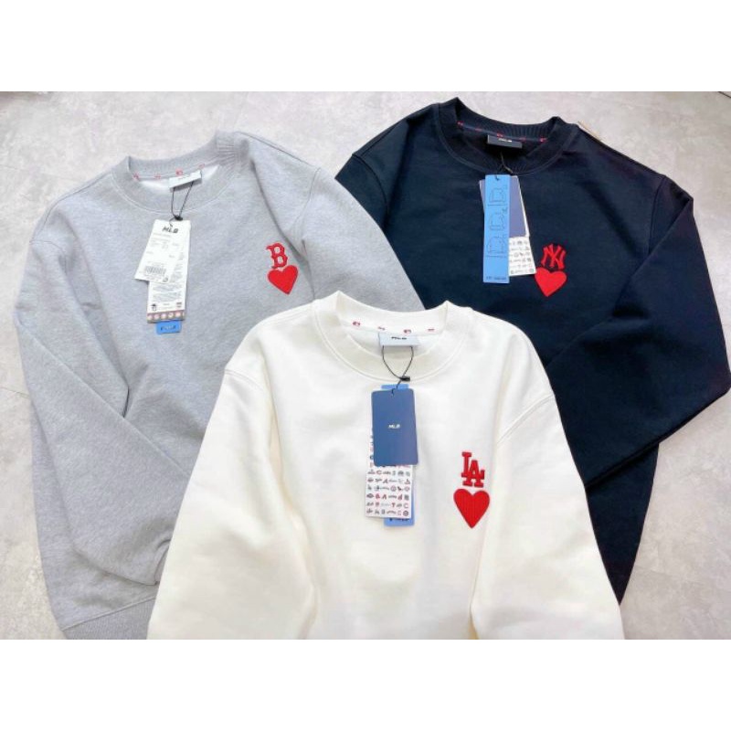 Áo sweater valentine cho nam nữ áo MIb xám in hình trái tim cho cặp đôi. hàng FULL TAG