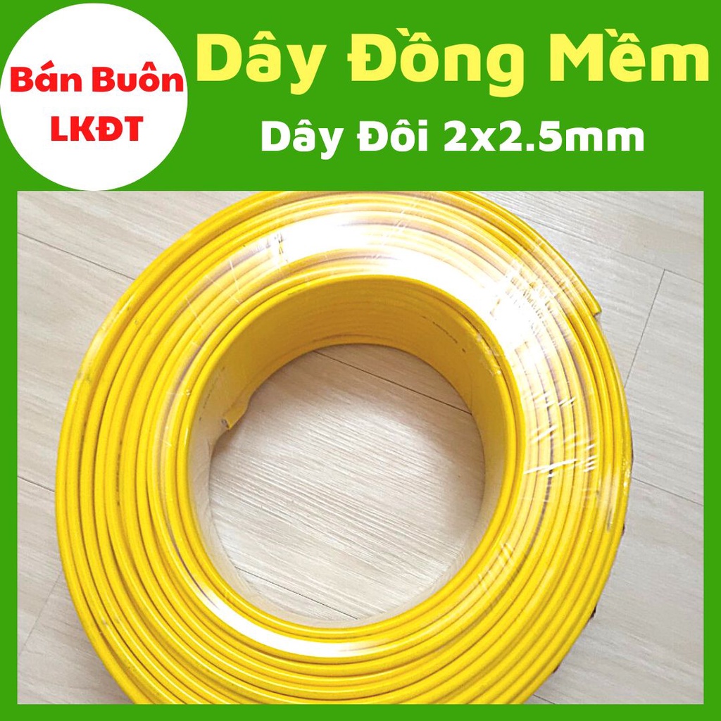Dây điện đôi 2x1.5mm, dây đôi 1.5mm, dây điện đôi, dây điện [100% Dây Đồng]
