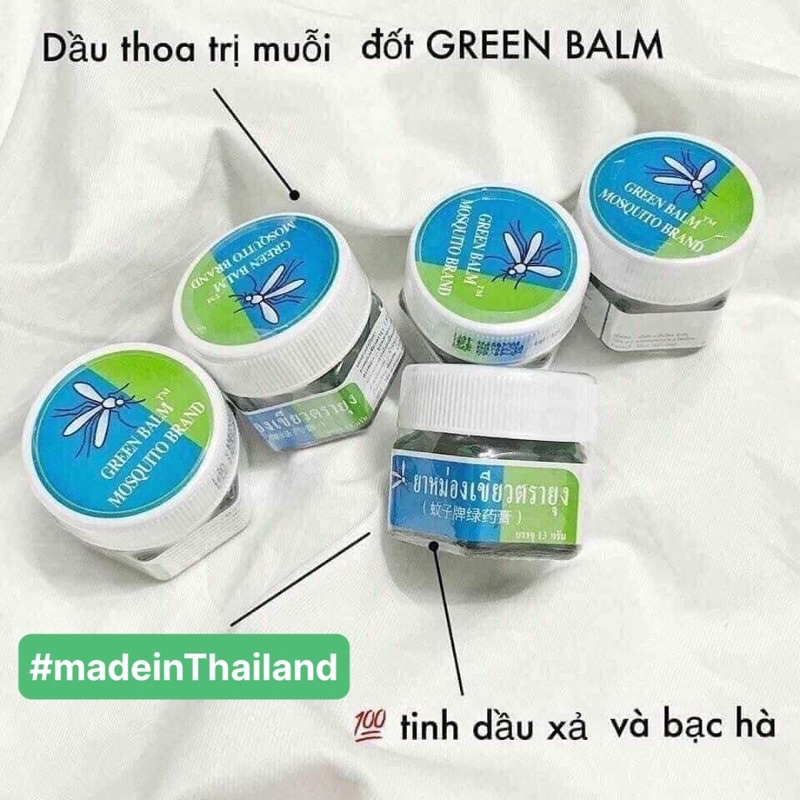 01 Hũ Cao Thoa Muỗi Đốt GREEN BALM MOSQUITO BRAND Thái Lan 100%