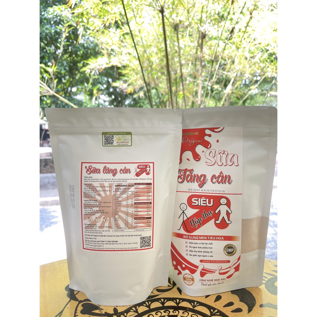 Sữa Tăng Cân Origami, Sữa cho người gầy lâu năm, bổ sung men tiêu hoá 1kg