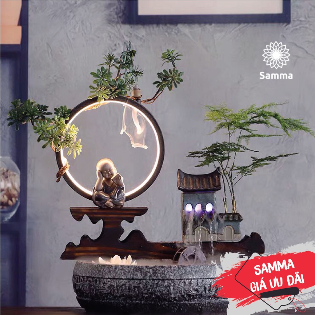 Hòn non bộ mini - có thác nước chảy róc rách