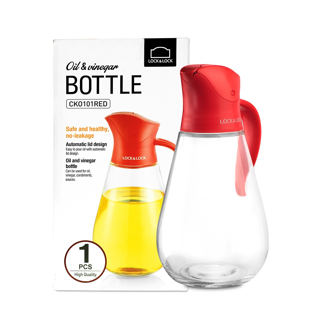 Bình đựng dầu với nắp mở tự động L&L 550 ml - Màu đỏ [CKO101RED] | BigBuy360 - bigbuy360.vn