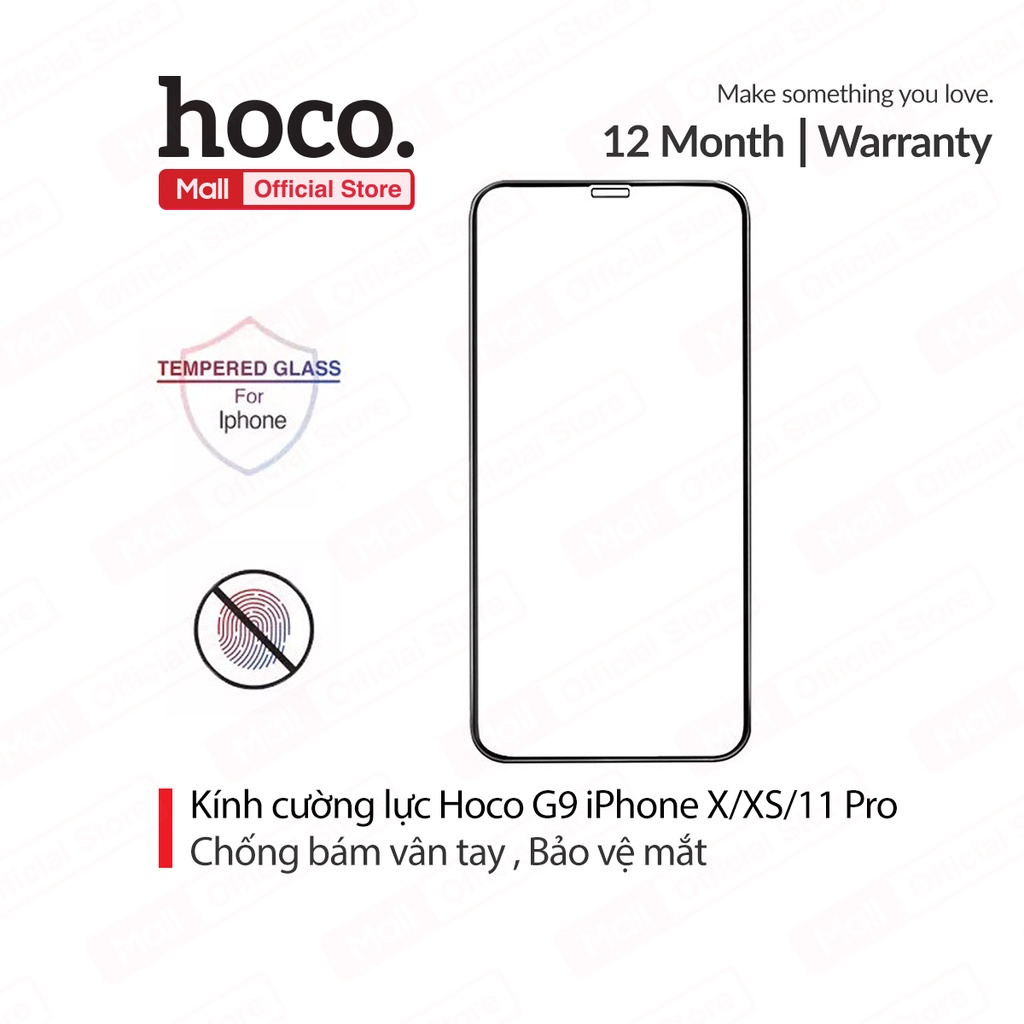 Kính cường lực Hoco G9 full màn hình chống bám vân tay bảo vệ mắt , chống trầy xước cho iPhone