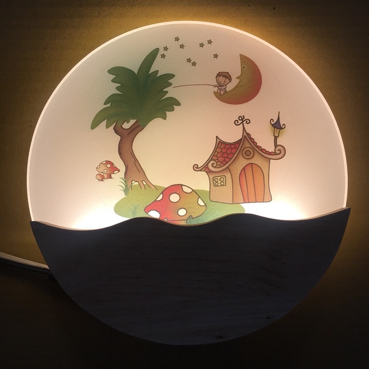 Đèn gắn tường trang trí nhiều mẫu mã, đế gỗ, hình ảnh đáng yêu, trang trí phòng khách, phòng ngủ hiện đại, sang trọng