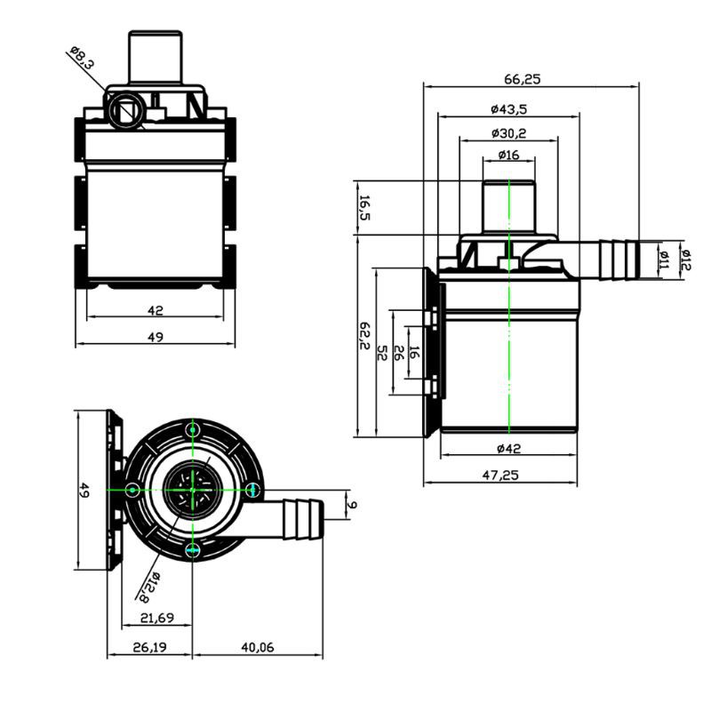 Máy Bơm Nước Chìm Không Chổi Than 800l / H 5m Dc 12v