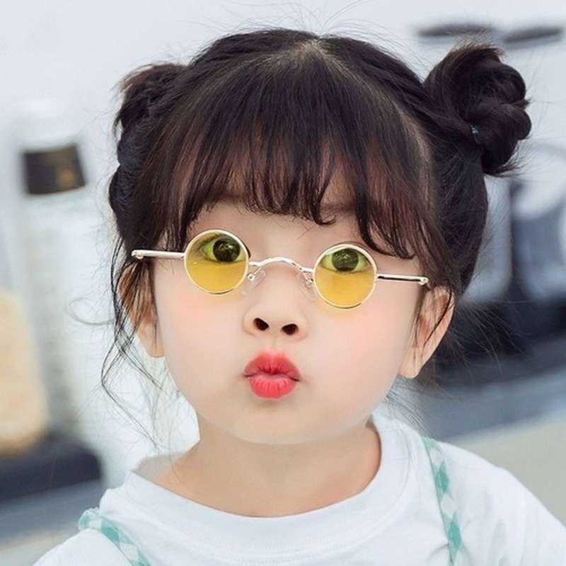 Kính Mát Gọng Kim Loại Tròn Chống Tia UV Thời Trang