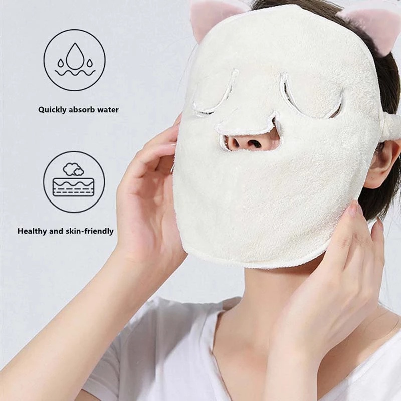 1 Khăn Mặt/Khăn Lau Mặt Bằng Vải Lông Cừu San Hô Dạng Nén Nóng/Lạnh Dưỡng Ẩm Chăm Sóc Làm Đẹp/Chăm Sóc Da/Khăn Tắm