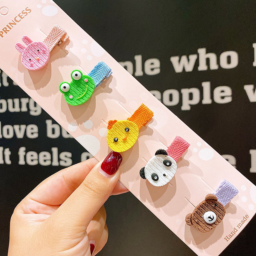 Set 5 Kẹp Tóc Kiểu Hoạt Hình Xinh Xắn Đáng Yêu Dành Cho Bé Gái