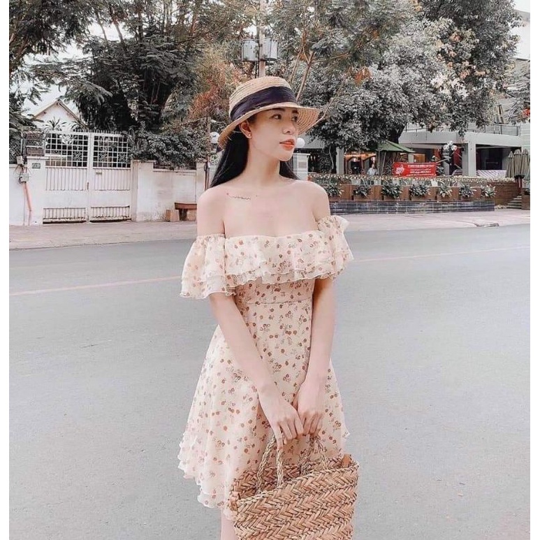 Thanh lý váy hoa trễ vai