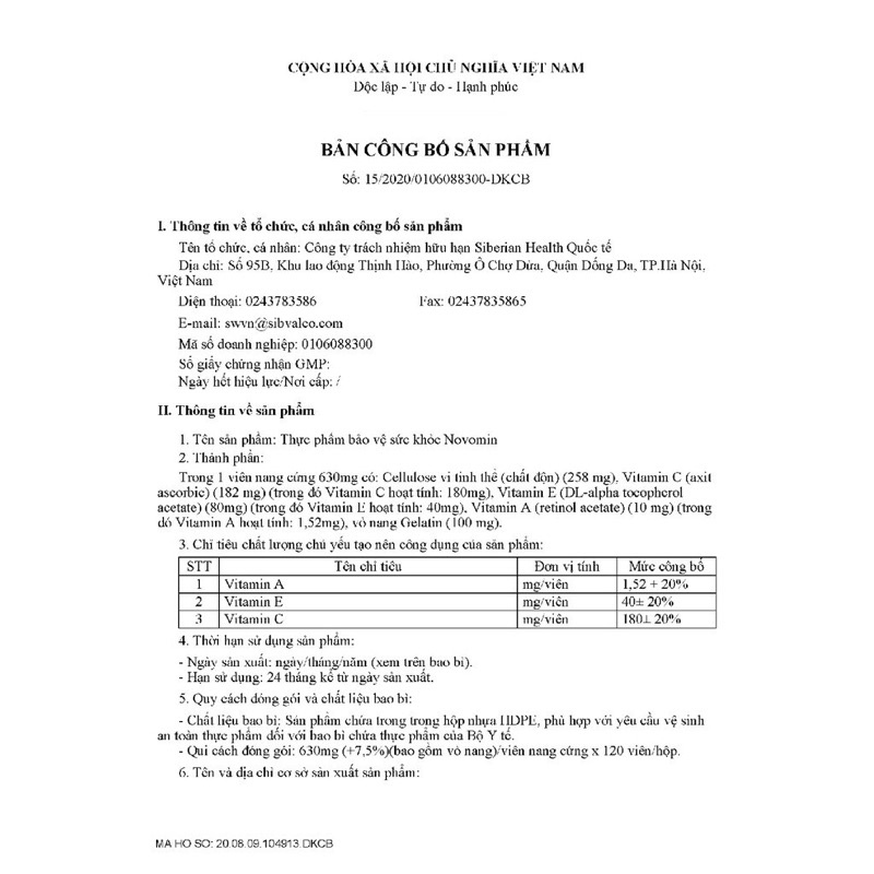 Hobomin siberian chính hãng viên uống chống oxy hoá, phục hồi tế bào