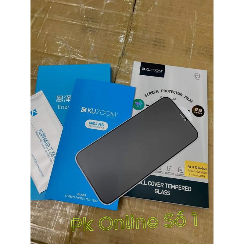 Kính cường lực 2In1 vừa chống NHÌN TRỘM chống VÂN TAY chính hãng KUZOOM