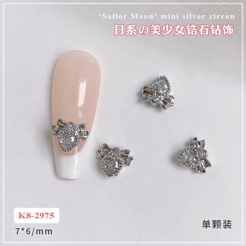 Phụ Kiện Kim Loại Trang Trí Móng Tay Hình Ngôi Sao Năm Cánh Đính Đá Zircon Màu Sắc
