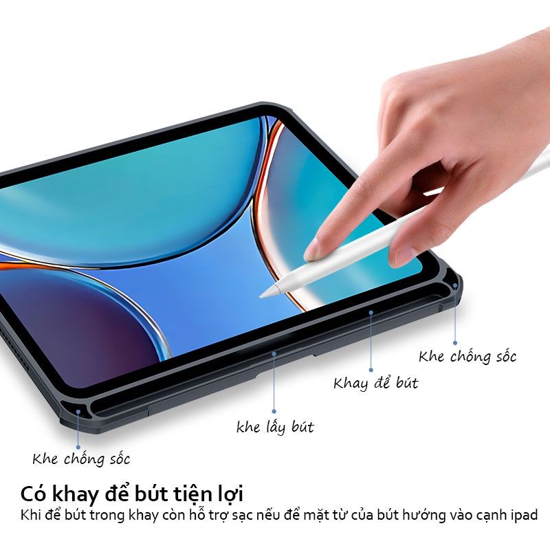 Bao da XUNDD IPAD GEN 7,8,9 10.2 INCH ,MINI 6 có khay cài bút