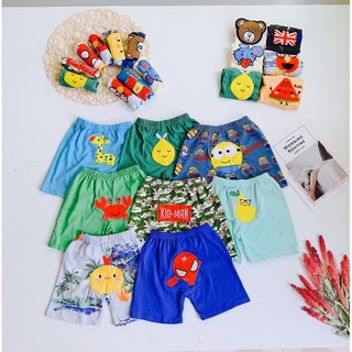 Set 10c quần đùi mông thú chất cotton xuất dư cho bé trai