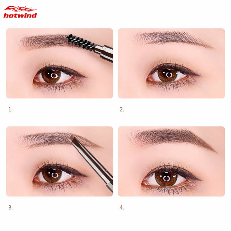 HW DNM Automatic Rotation Eyebrow Pen Long Lasting Natural Waterproof Anti-sweat Brow Makeup Tool