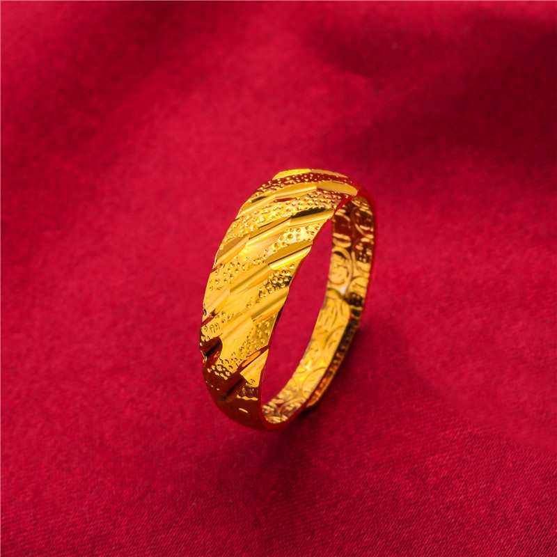 Nhẫn Mạ Vàng Đồng Hình Đồng Xu Châu Âu Cho Cặp Đôi