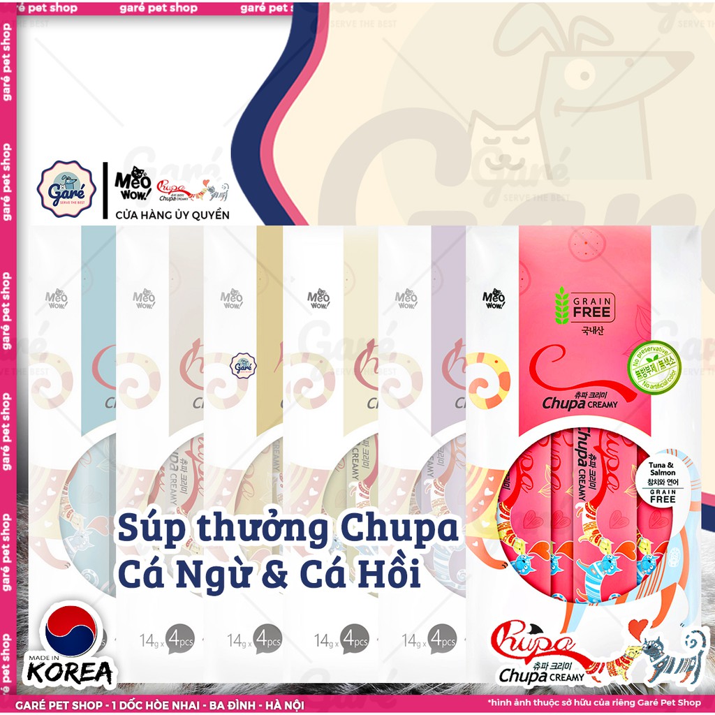14gr - Súp thưởng Chupa Grain Free Hàn Quốc nhiều vị dành cho Mèo