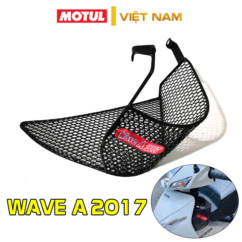 Rổ đựng đồ xe Wave Alpha 2017 - 2019 thép nhúng nhựa cao cấp, giỏ hông xe máy gắn như zin chắc chắn