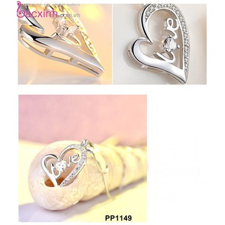 Mặt dây chuyền bạc Ý 925 Bạc xinh Huệ Ngân - Trái tim yêu thương PP1149
