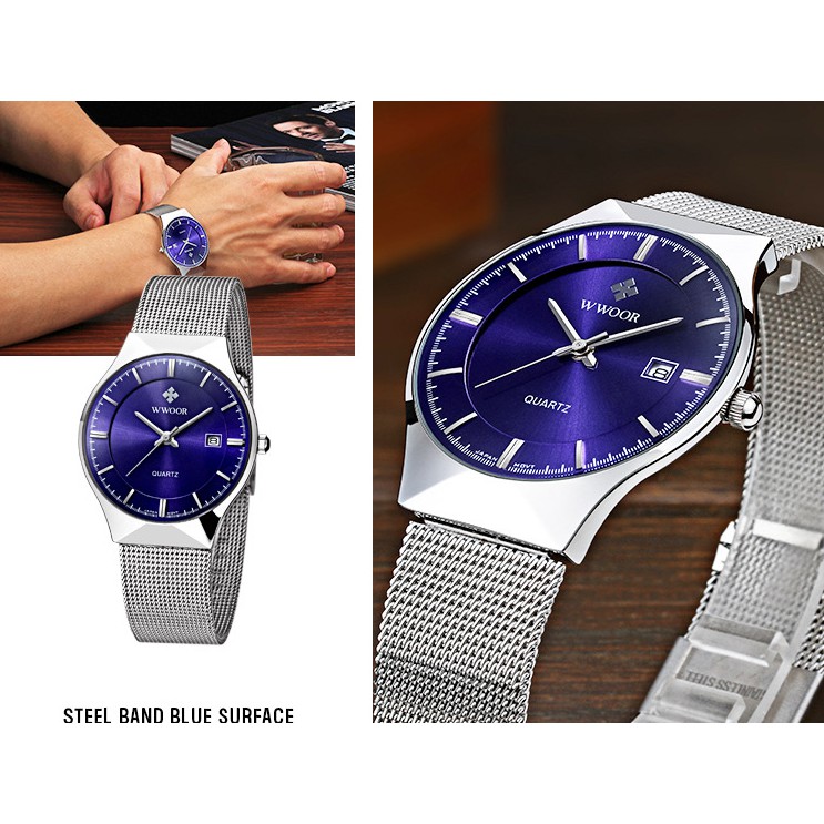 Đồng hồ nam cao cấp Wwoor 8016. Thiết kế lịch lãm và sang trọng. Bảo hành miễn phí tại Watch Plus Store.