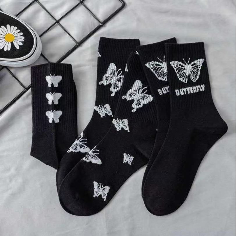 Set 6 Đôi Tất Vớ Cao Cổ Butterfly Như Hình Siêu Hot