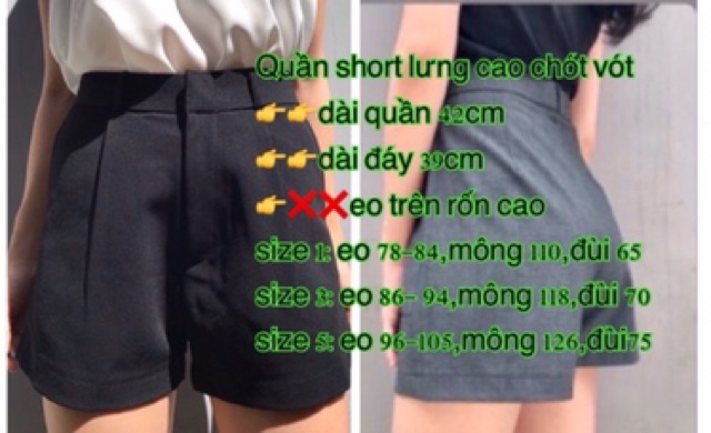 BIG SIZE THIẾT KẾ 60-100KG] Quần Short bigsize nữ cạp trên rốn 65-100kg