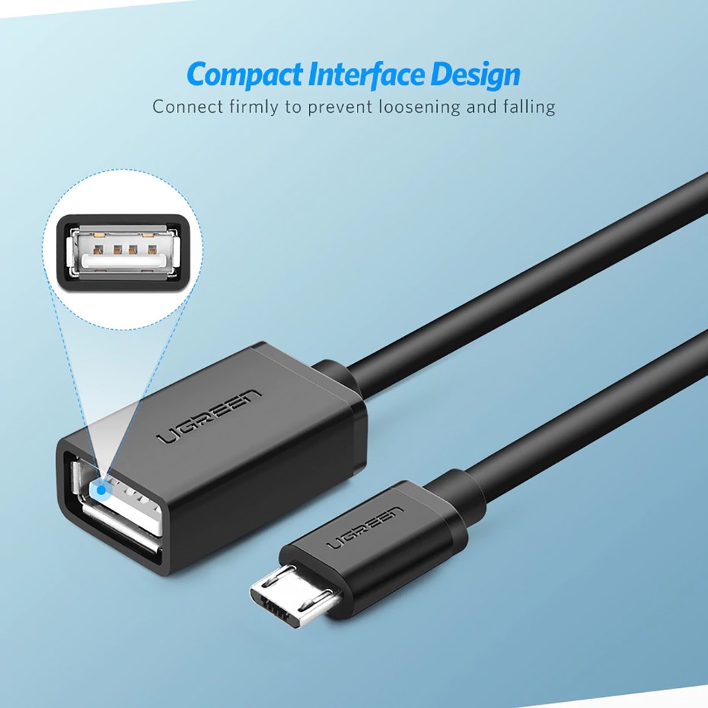 Cáp Chuyển Đổi Micro USB Sang USB 2.0 Hỗ Trợ OTG Ugreen US133 Chính Hãng