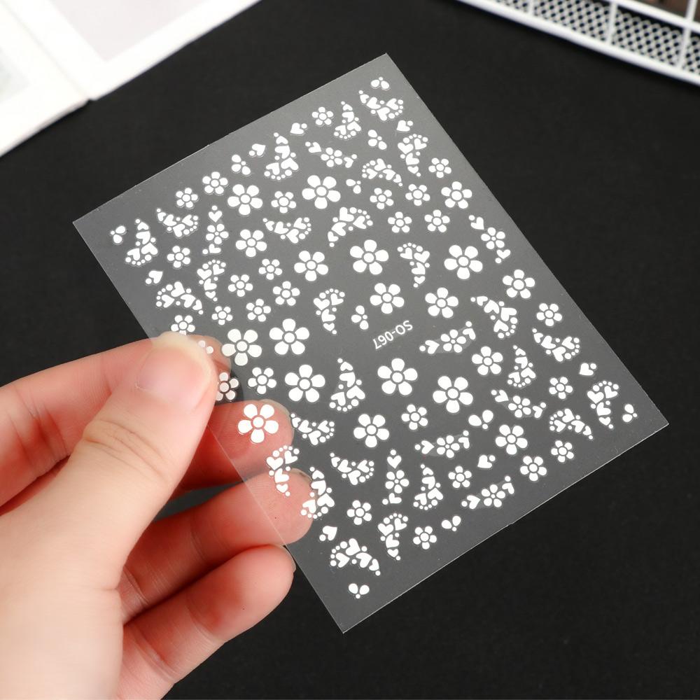 Miếng Dán Trang Trí Móng Tay Màu Trắng DIY