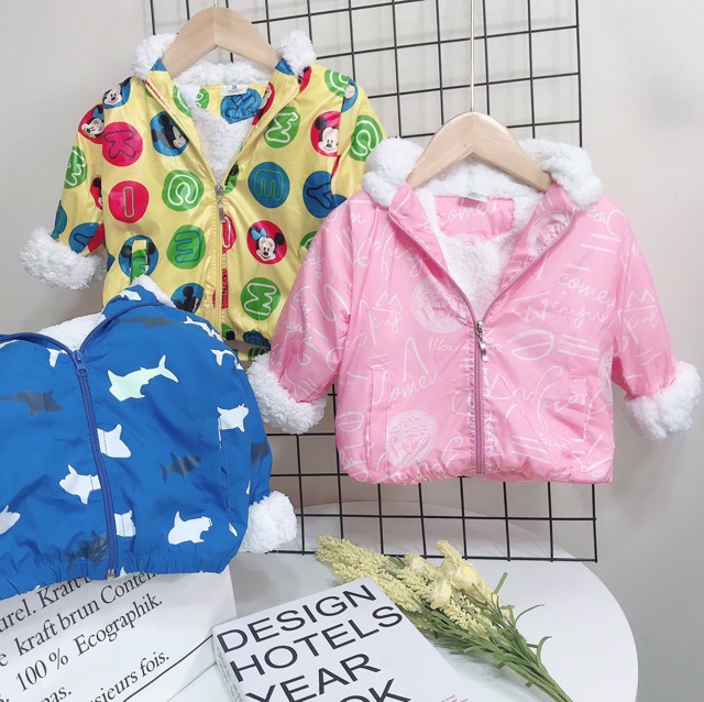 Áo phao lót lông có mũ siêu ấm cho bé trai, bé gái - plvvn