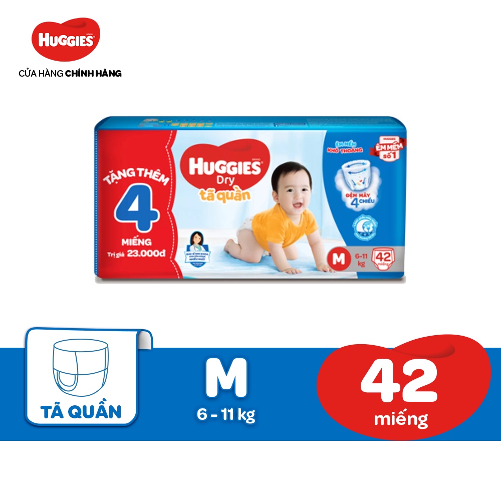 [Mã FMCGMALL -8% đơn 250K] Tã quần Huggies Jumbo M42/L38/XL34/XXL30