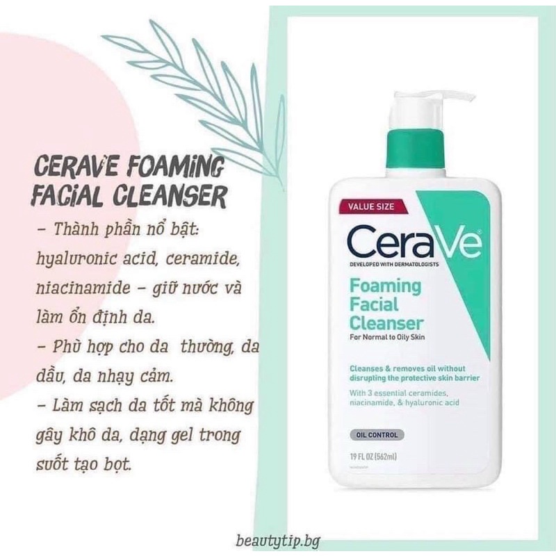 [Chính hãng] Sữa rửa mặt CERAVE cho da dầu, da khô, nhạy cảm | BigBuy360 - bigbuy360.vn