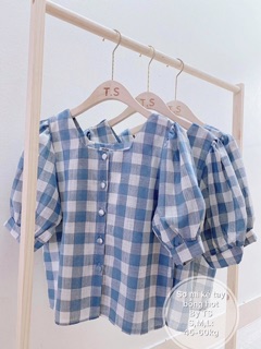 Áo sơ mi kẻ tay bồng