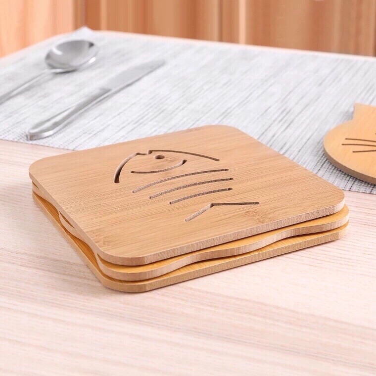 MIẾNG NÓT NỒI BẰNG GỖ NHIỀU HÌNH  ngộ nghĩnh