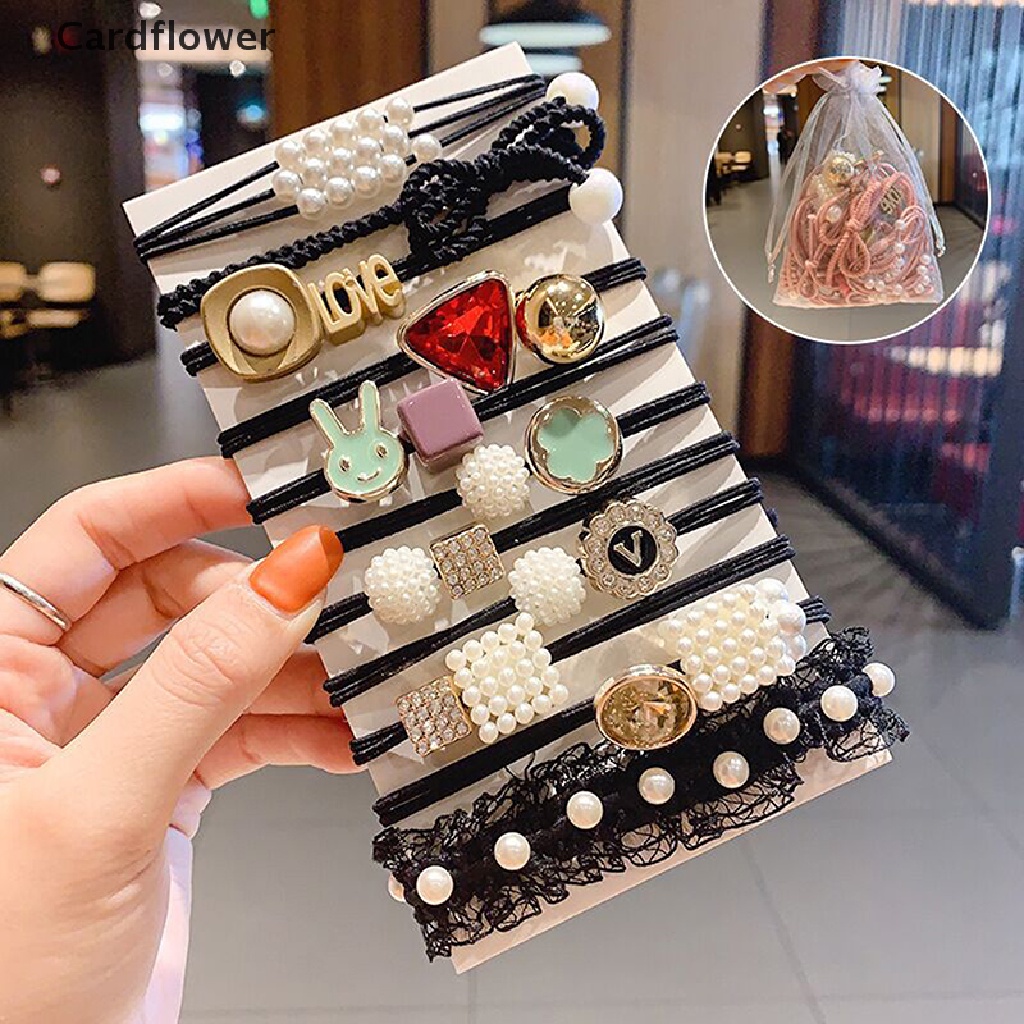&lt; Cardflower &gt; Bộ 11 Dây Buộc Tóc Thắt Nơ Thời Trang Nhật Bản Và Hàn Quốc Dễ Phối Đồ