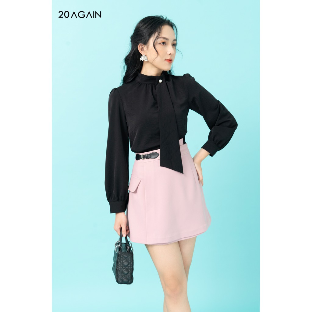 [Mã WABR20A30 giảm 10% đơn 99K] Áo sơ mi nữ công sở cổ cao 20AGAIN ASA1794