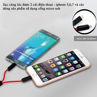 DÂY SẠC WK 2 ĐẦU CỔNG ANDROID (micro usb) & IPHONE (lightning)
