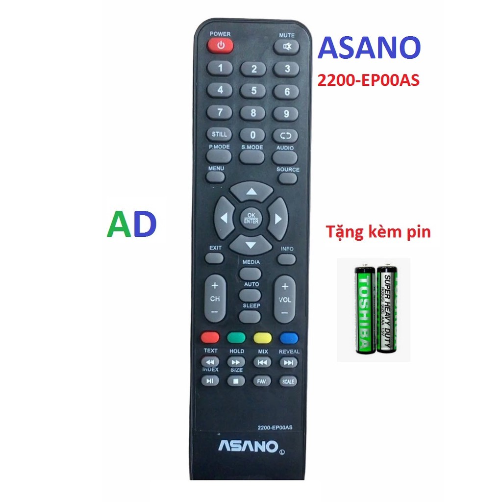 ĐIỀU KHIỂN TỪ XA TIVI TIVI ASANO 2200-EP00AS -TẶNG KÈM PIN -REMOTE ĐIỀU KHIỂN TIVI ASANO 2200 EP00AS