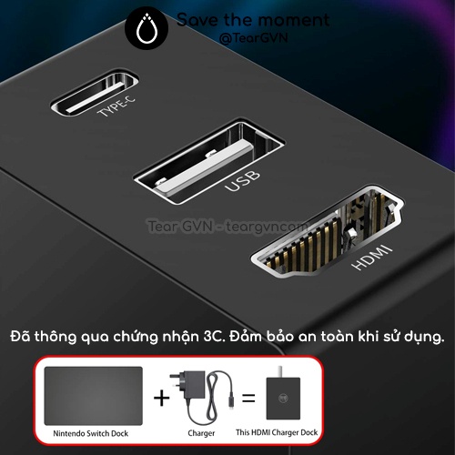 Bộ sạc GaN 45W tích hợp xuất HDMI (IINE) cho Nintendo Switch / Phone / Laptop / Macbook