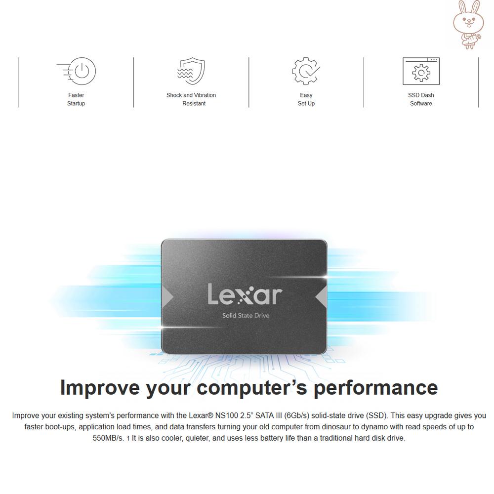 Ổ Cứng Ssd Tốc Độ Cao 128gb Ol Lexar Ns100 2.5 "Sata Iii (6Gb / S) | BigBuy360 - bigbuy360.vn